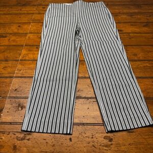 Chico's Perfect Stretch Striped Pull On Pants Black White Size 4 Small